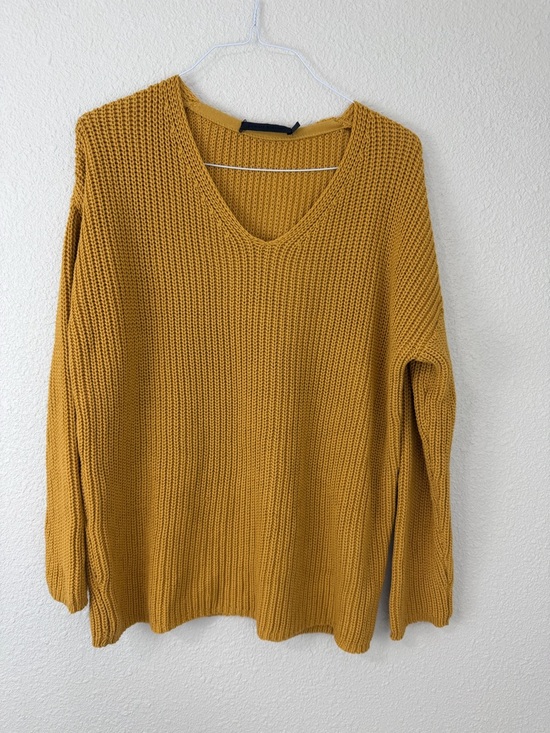 Jenni Kayne Sweaters - Jenni Kayne Mustard Fisherman Organic Cotton Blend Sweater Sz Medium
